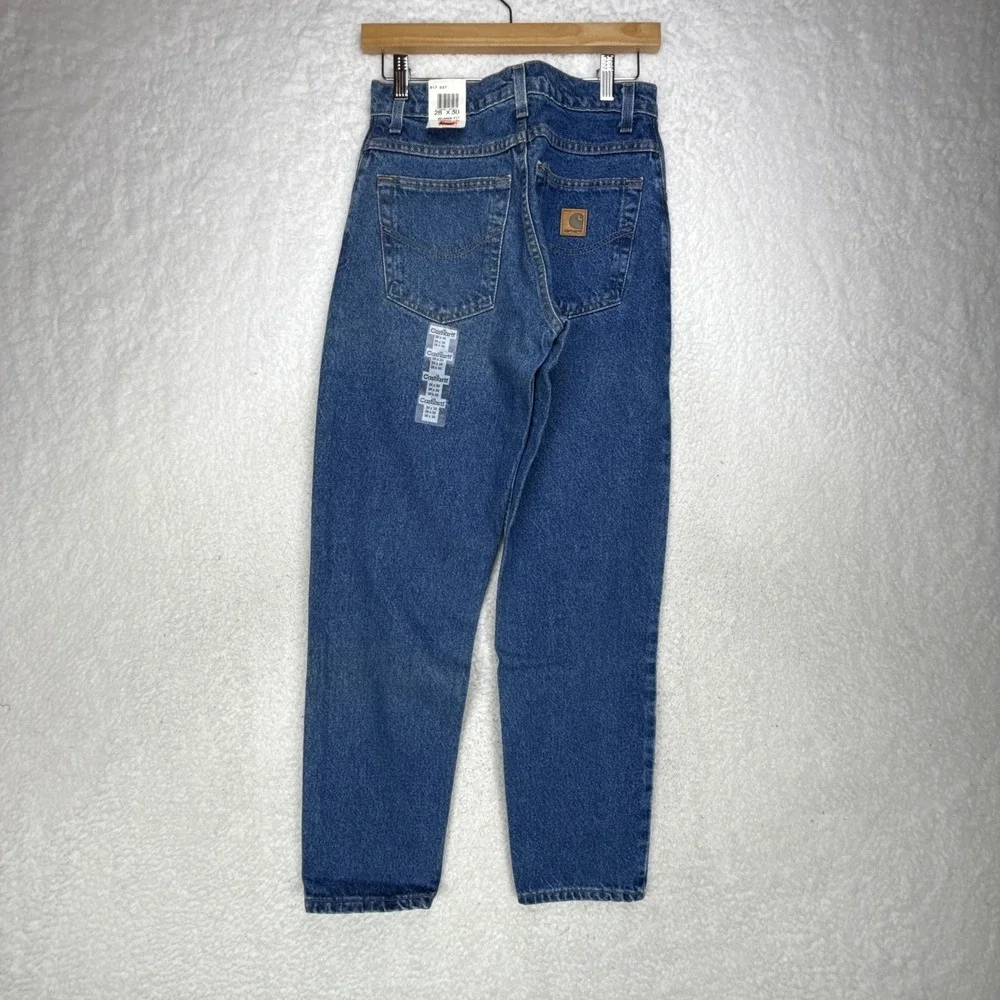 Carhartt B17DST Relaxed Fit Tapered Leg Jeans Mens 28x30 NWT Blue‎ Denim Work